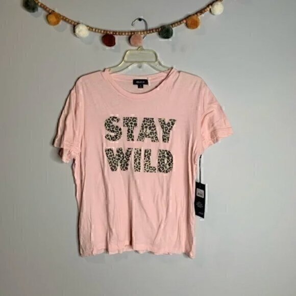 NWT Wildfox Stay Wild cheetah graphic tee - Picture 1 of 5